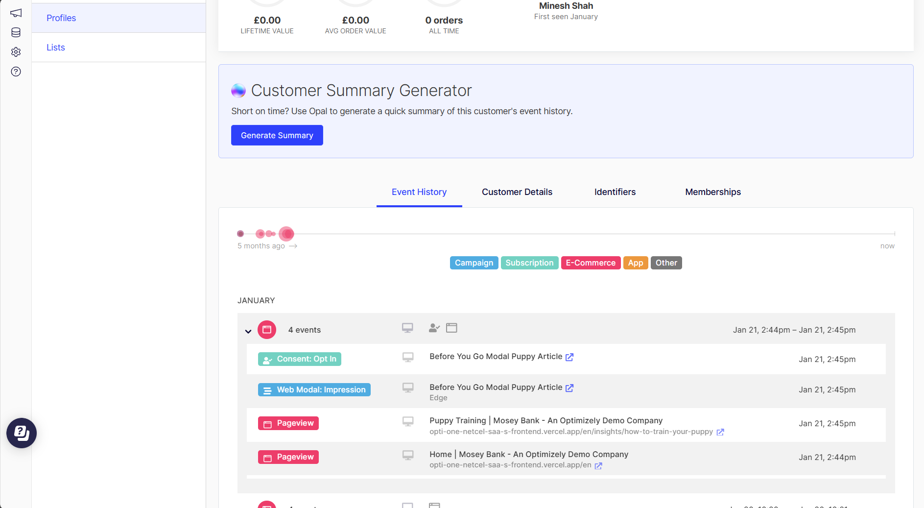 ODP Customer Profiles