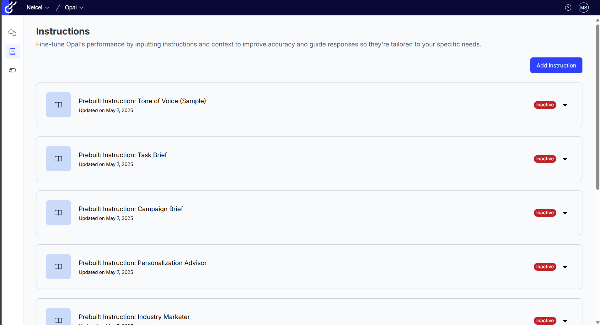 Opal Agentic AI Dashboard