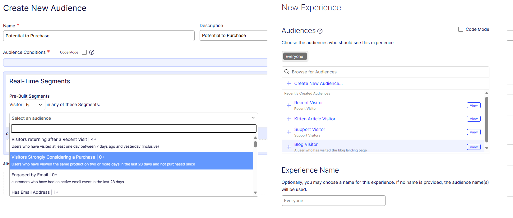 Audience Targeting Interface