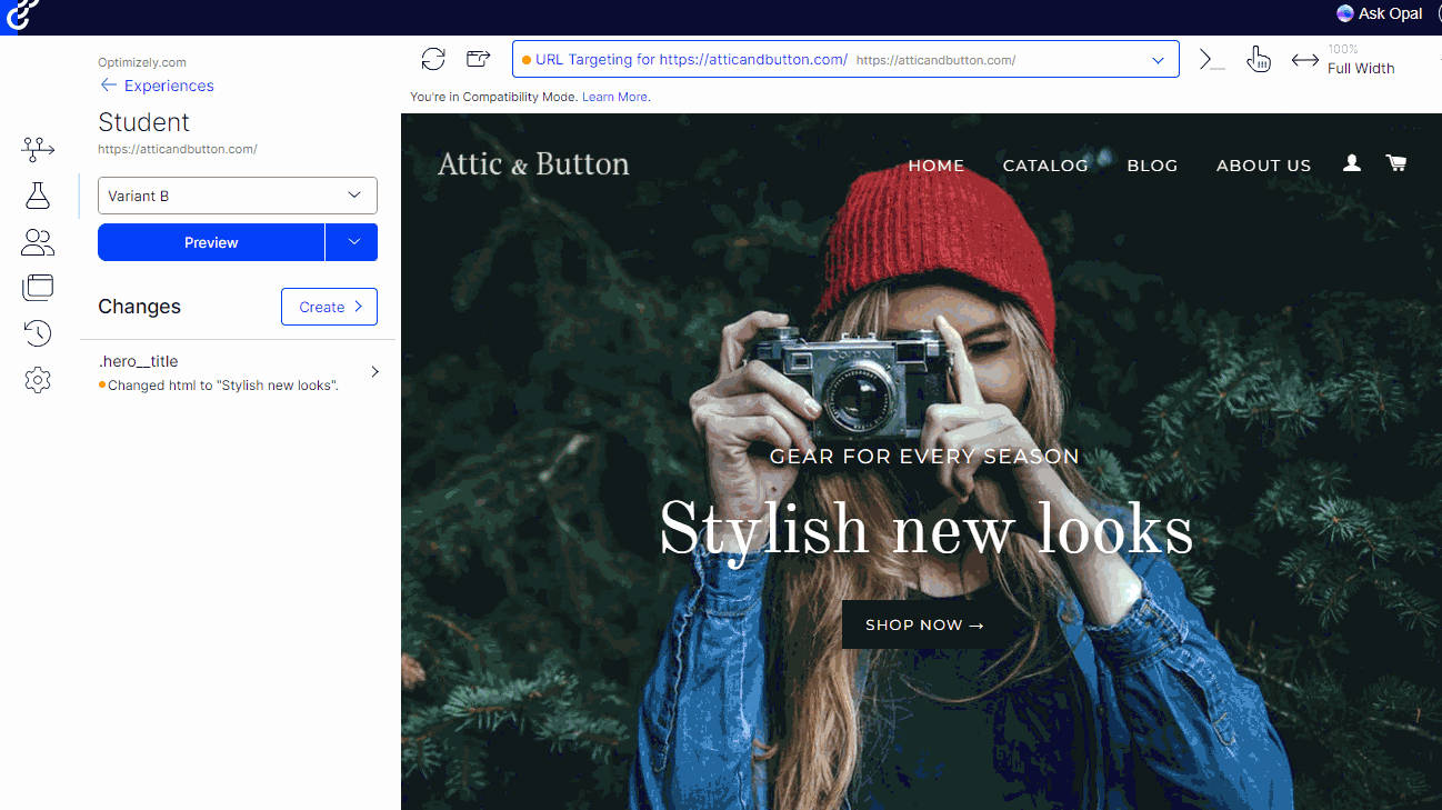 Visual Editor Interface